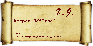Kerpen József névjegykártya
