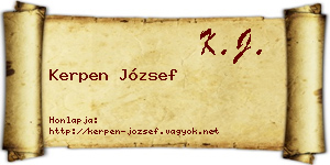 Kerpen József névjegykártya